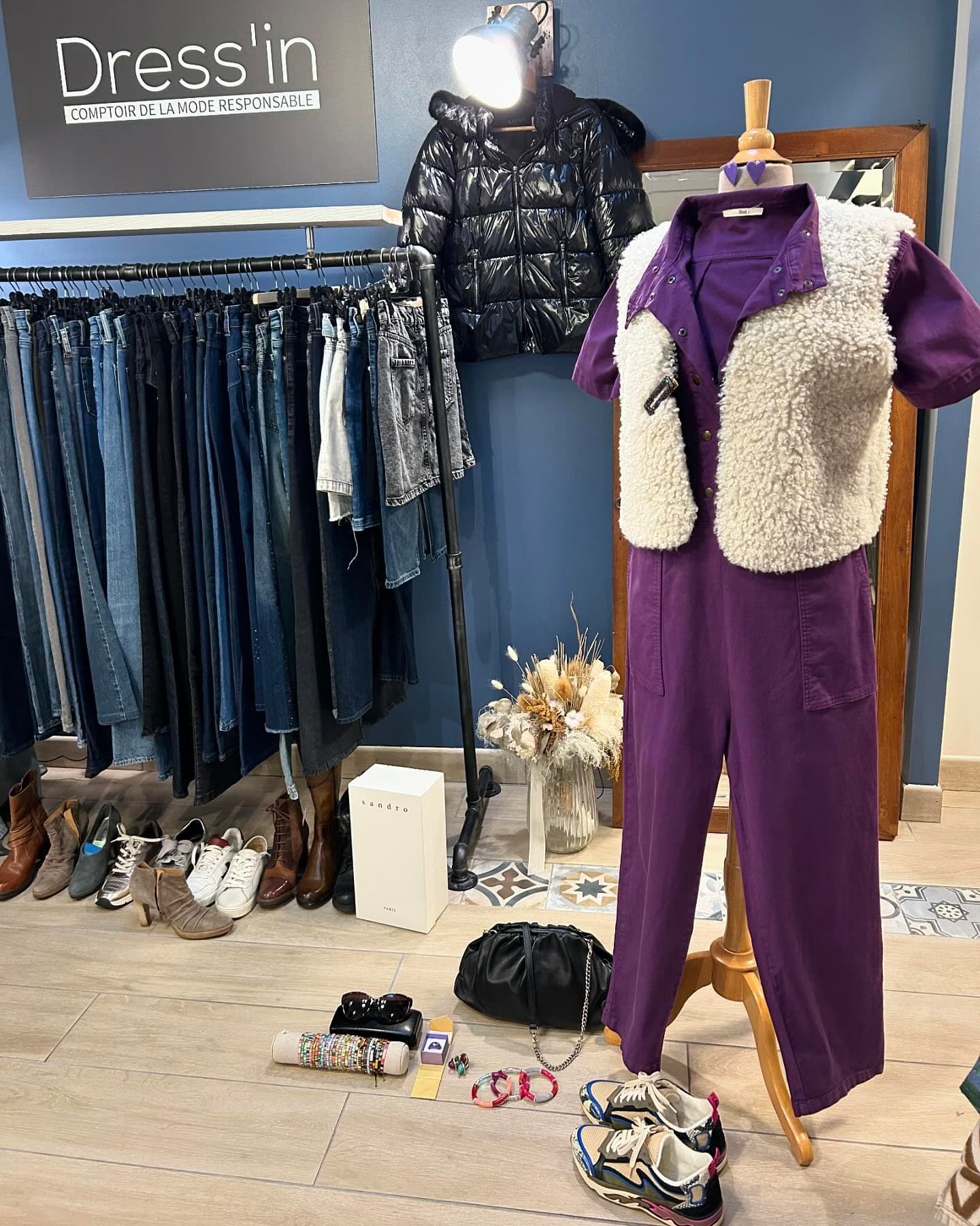 Combinaison Violette Frnch Gilet Sherpa