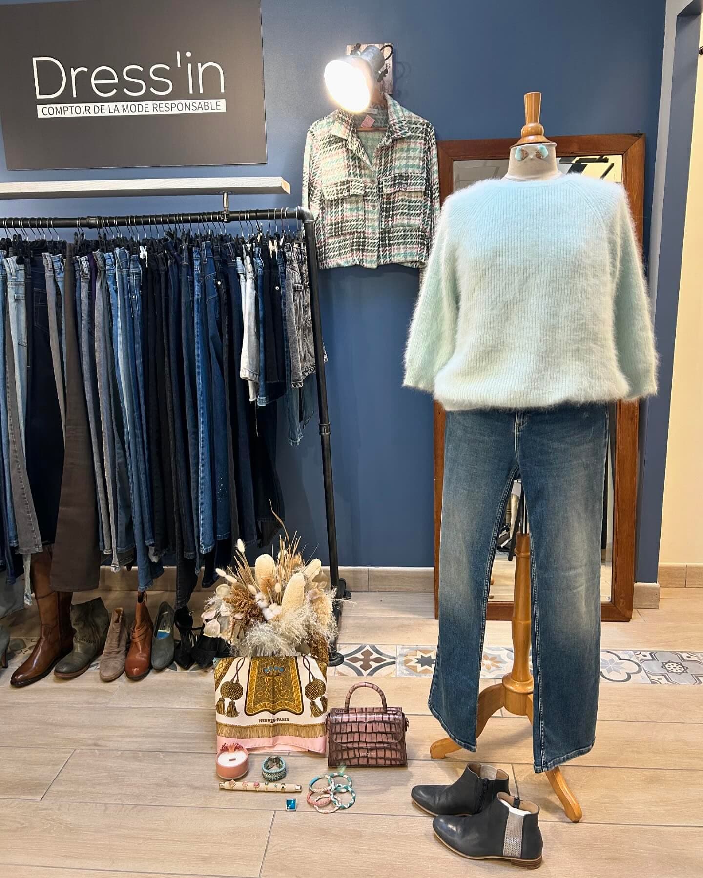 Pull Bleu Ciel Jean Carre Hermes