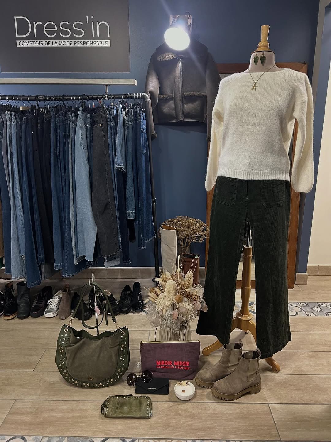 Pull Creme Pantalon Velours Sac Ikks