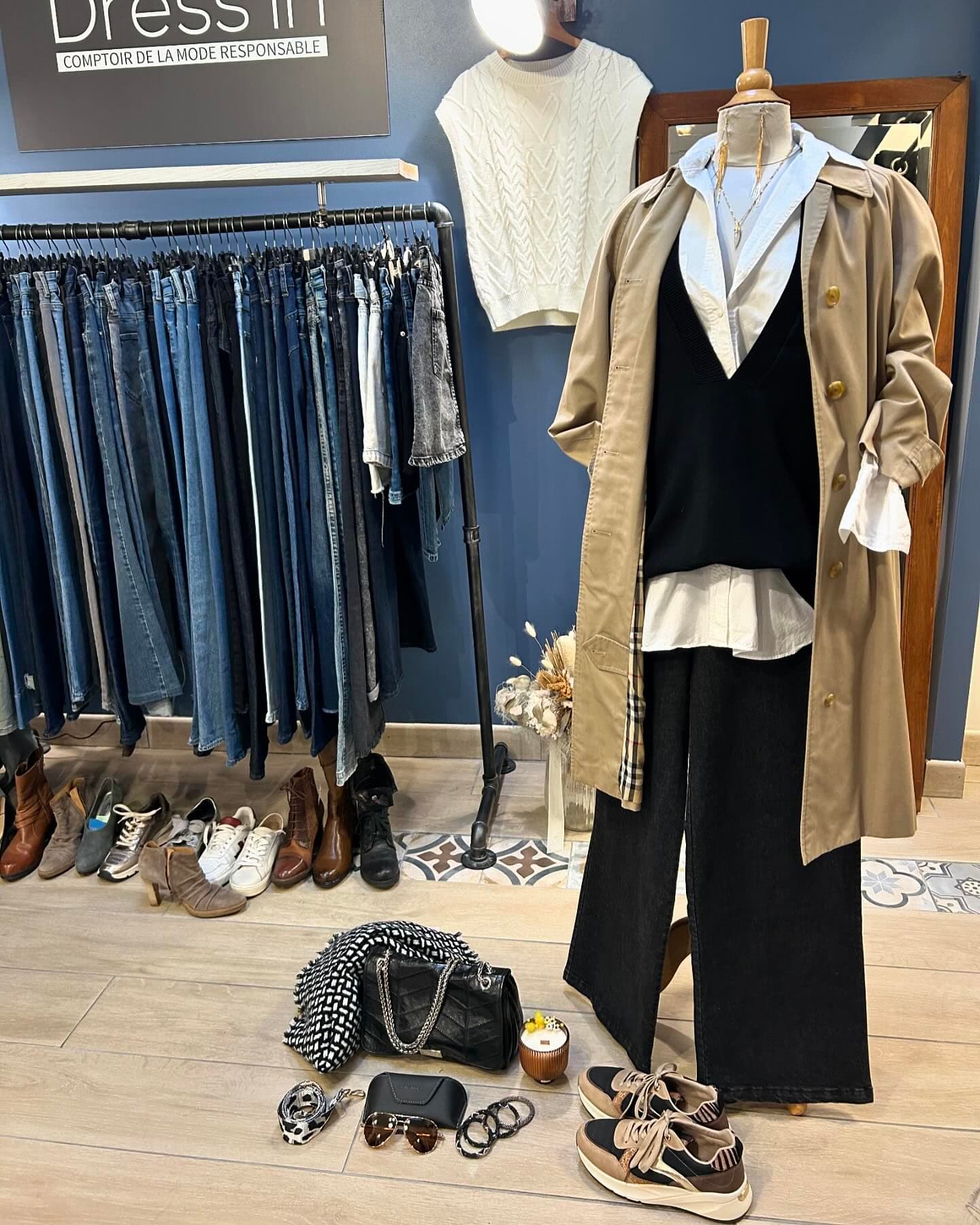 Trench Beige Style Burberry Jean Noir